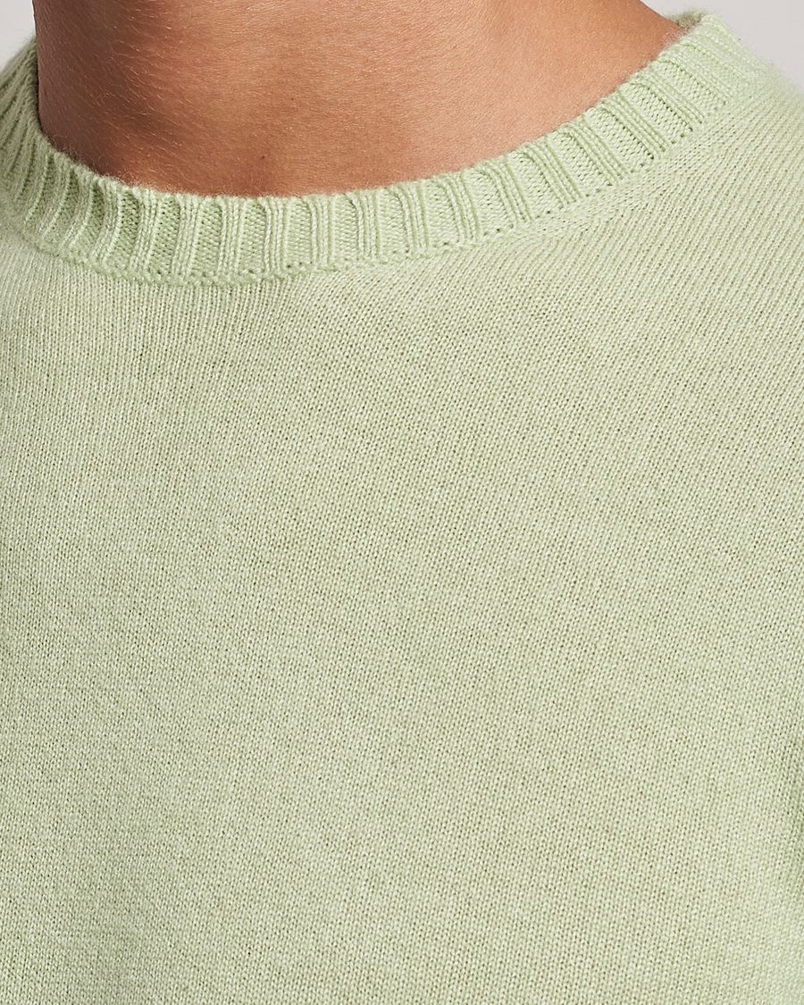 Heren | Truien | Stenströms | Cashmere Crewneck Soft Green