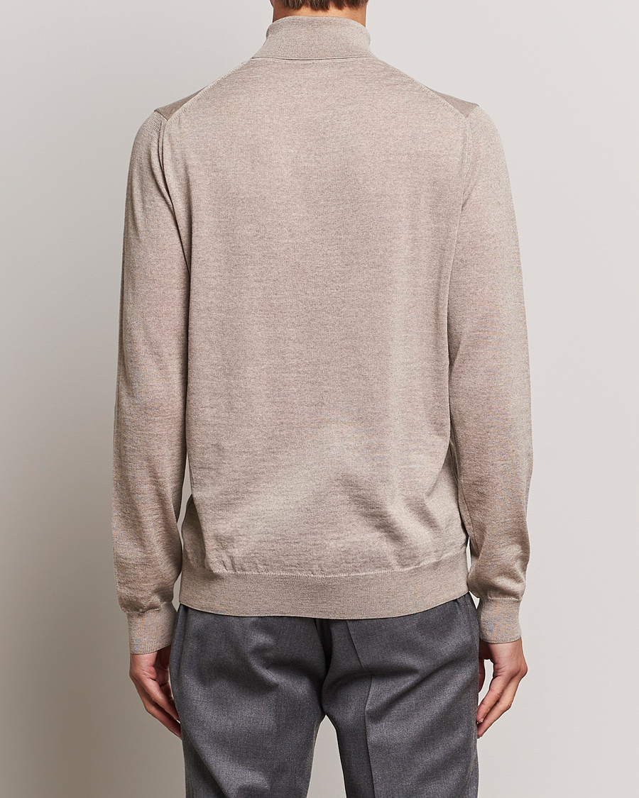 Heren | Truien | Stenströms | Fine Merino Rollneck Beige