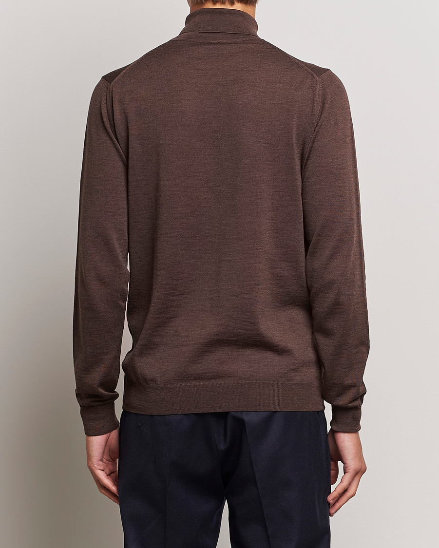 Heren | Truien | Stenströms | Fine Merino Rollneck Brown