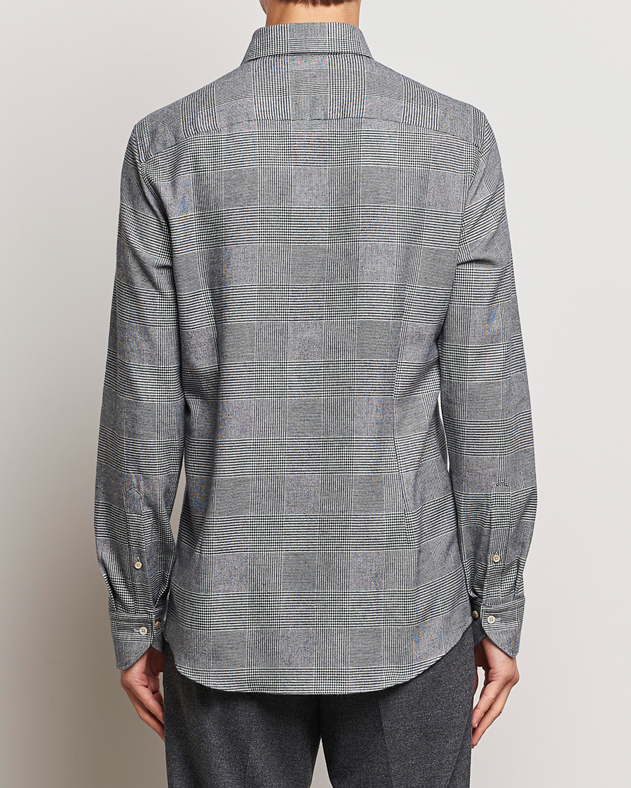 Heren | Overhemden | Stenströms | Slimline Prince of Wales Check Flannel Shirt Grey