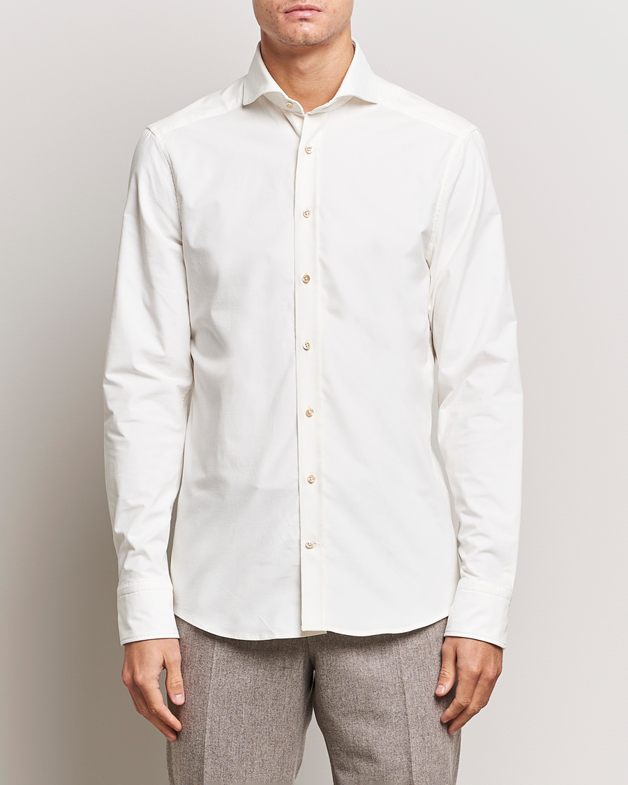 Heren |  | Stenströms | Slimline Cut Away Corduroy Shirt White