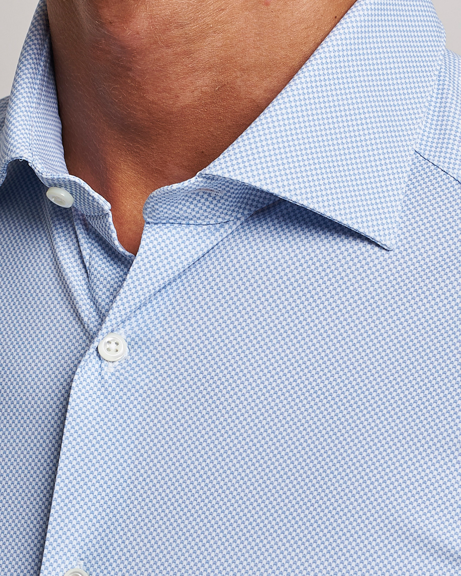 Heren | Overhemden | Stenströms | Slimline 4-Way Stretch Cut Away Shirt Light Blue
