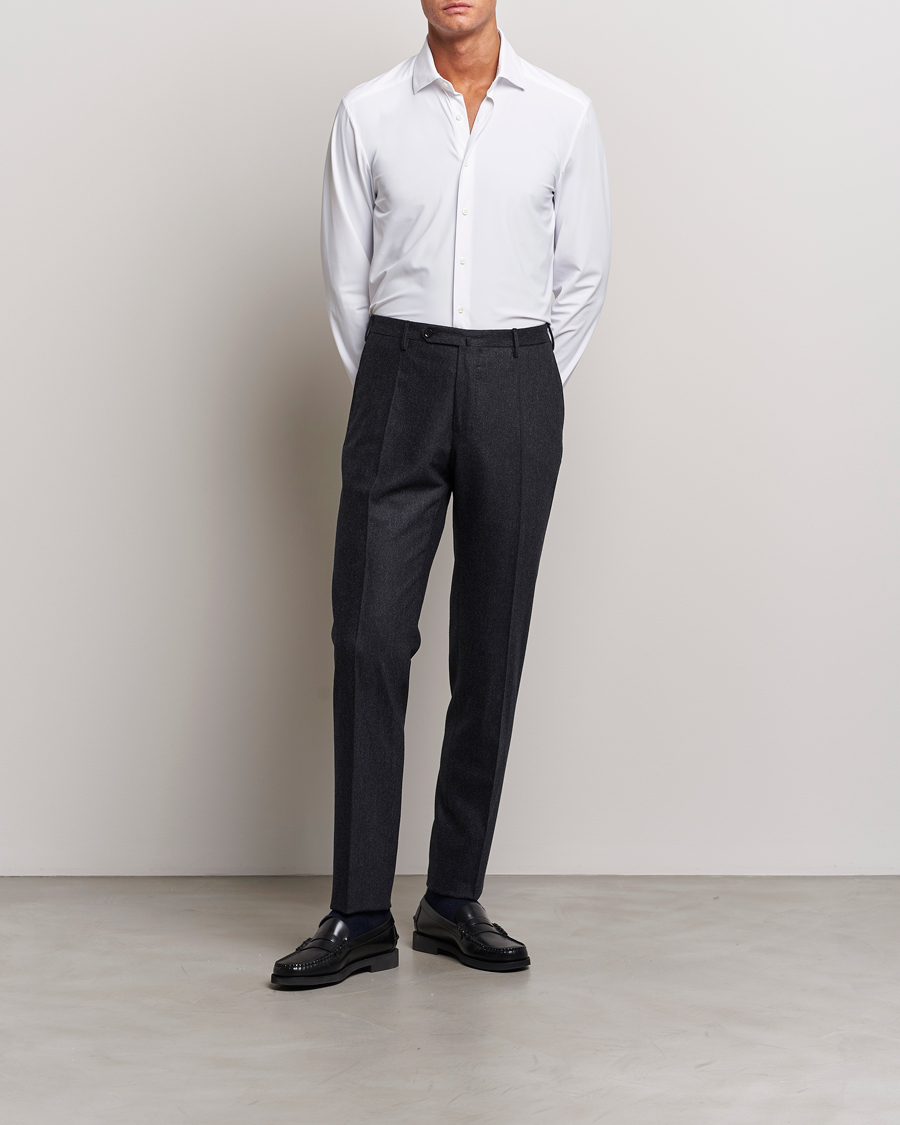 Heren | Overhemden | Stenströms | Slimline Cut Away 4-Way Stretch Shirt White