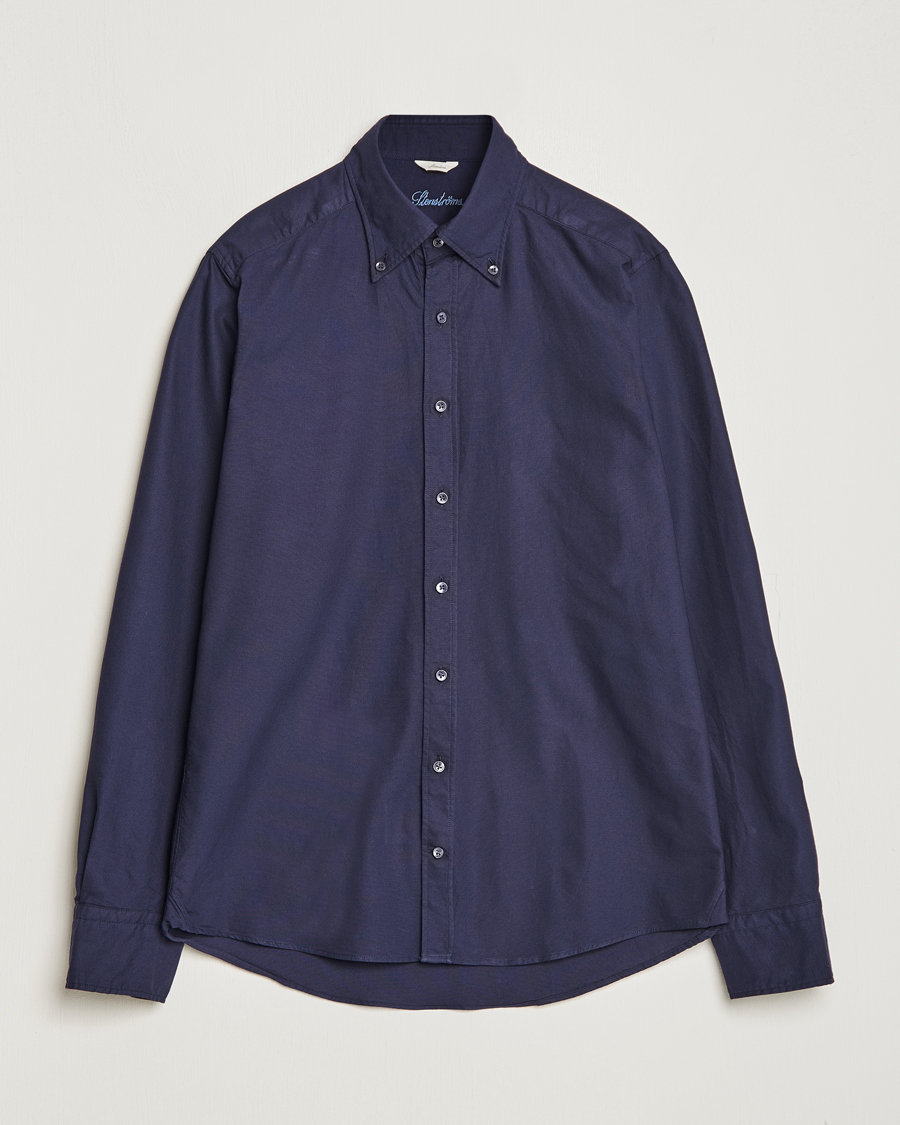 Heren | Overhemden | Stenströms | Slimline Oxford Shirt Navy