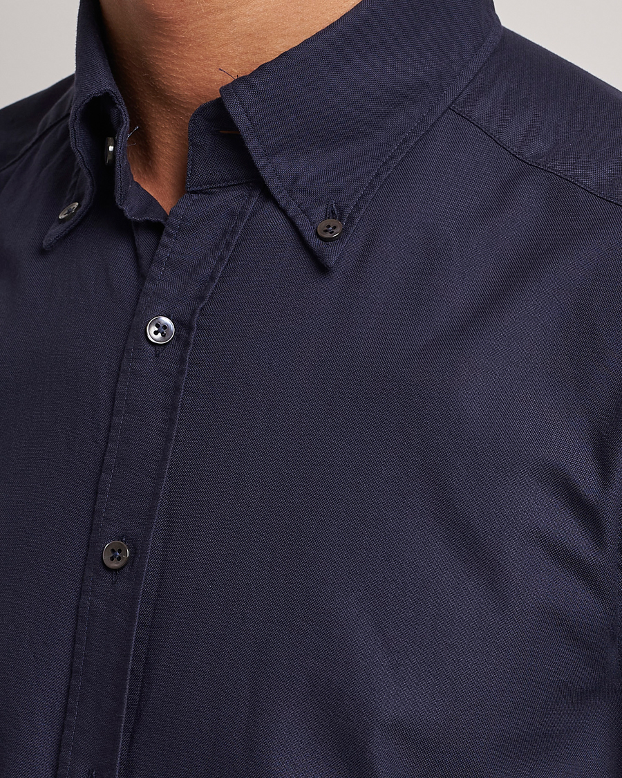 Heren | Overhemden | Stenströms | Slimline Oxford Shirt Navy