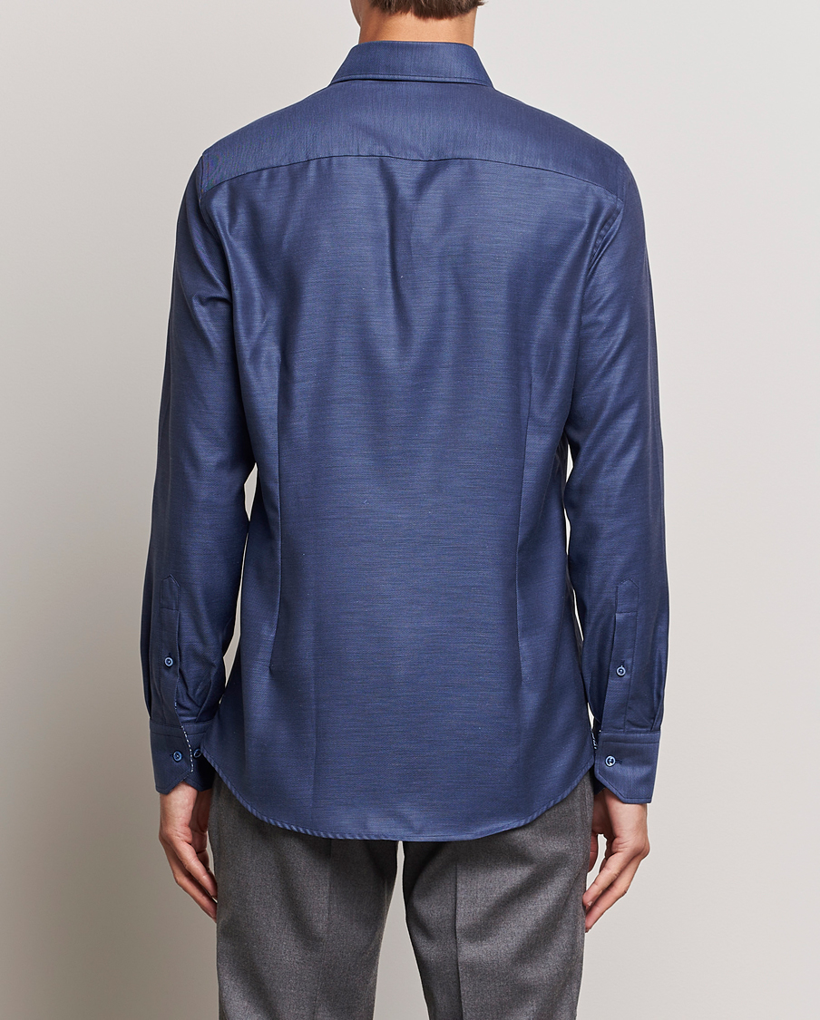 Heren | Overhemden | Stenströms | Slimline Twill Contrast Cut Away Shirt Navy