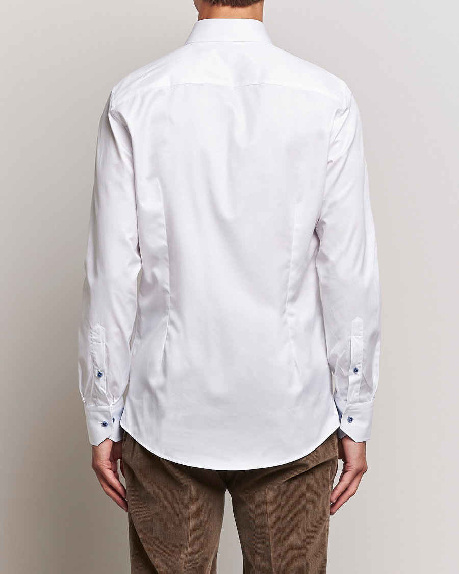 Heren | Overhemden | Stenströms | Slimline Contrast Cut Away Shirt White
