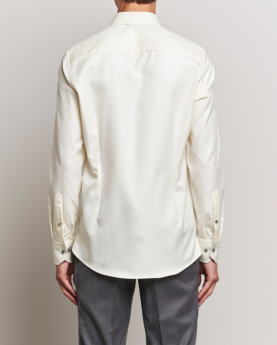 Heren | Overhemden | Stenströms | Slimline Two Fold Contrast Cut Away Shirt Yellow