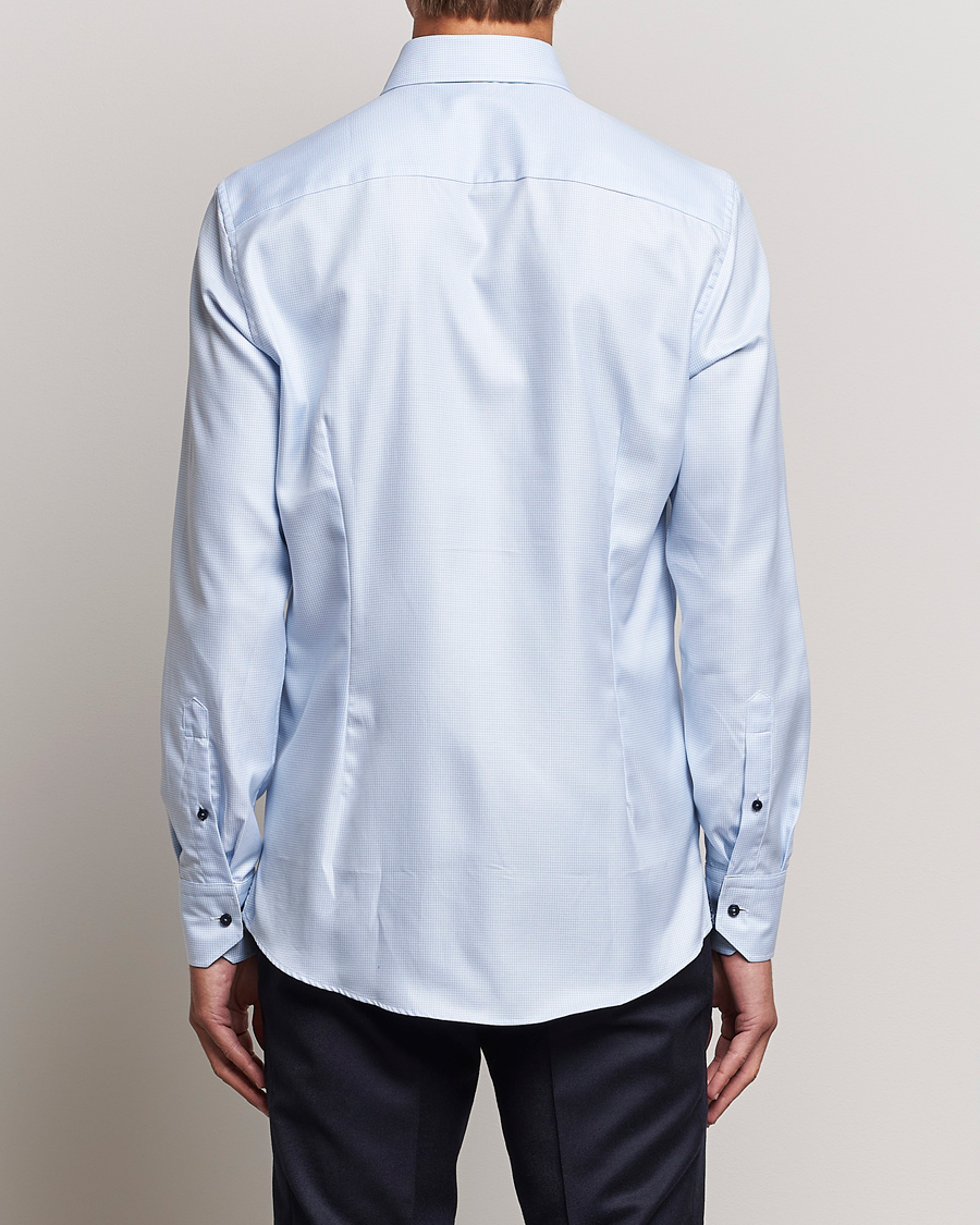 Heren | Overhemden | Stenströms | Slimline Micro Structure Contrast Shirt Blue