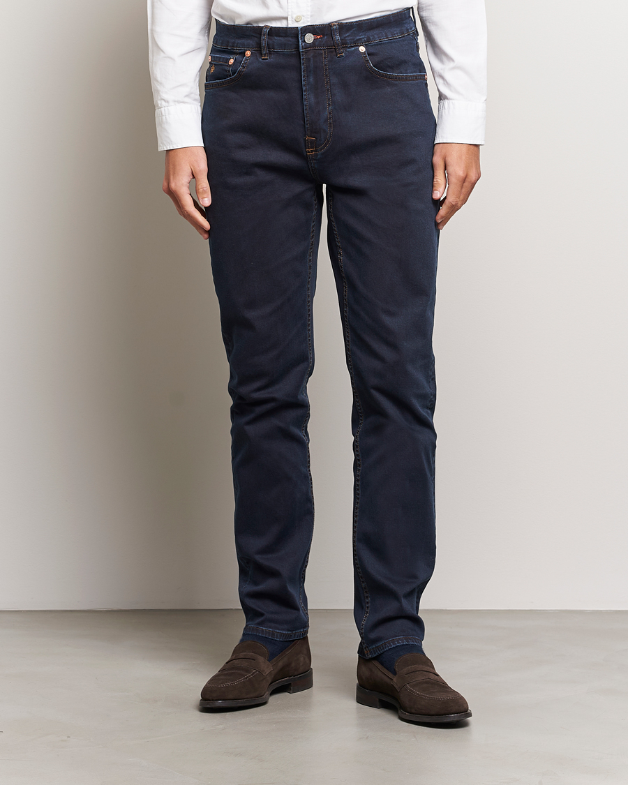 Heren | Slim fit | Morris | James Satin Jeans Rinse Wash