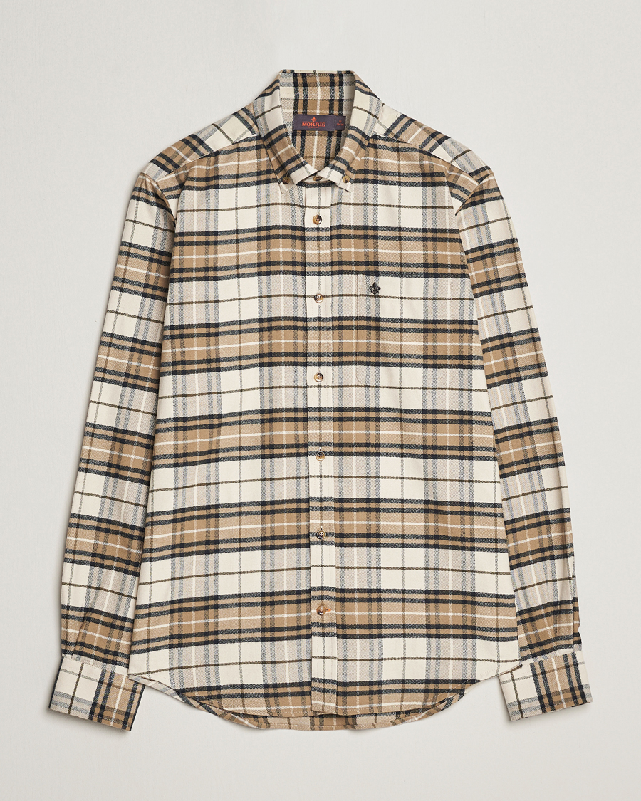 Heren | Overhemden | Morris | Flanell Big Check Shirt Off White