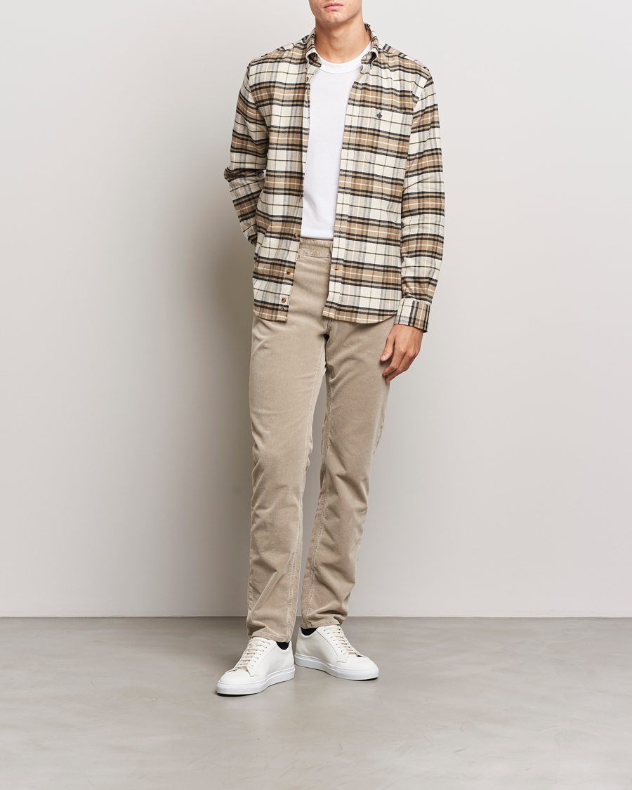 Heren | Overhemden | Morris | Flanell Big Check Shirt Off White
