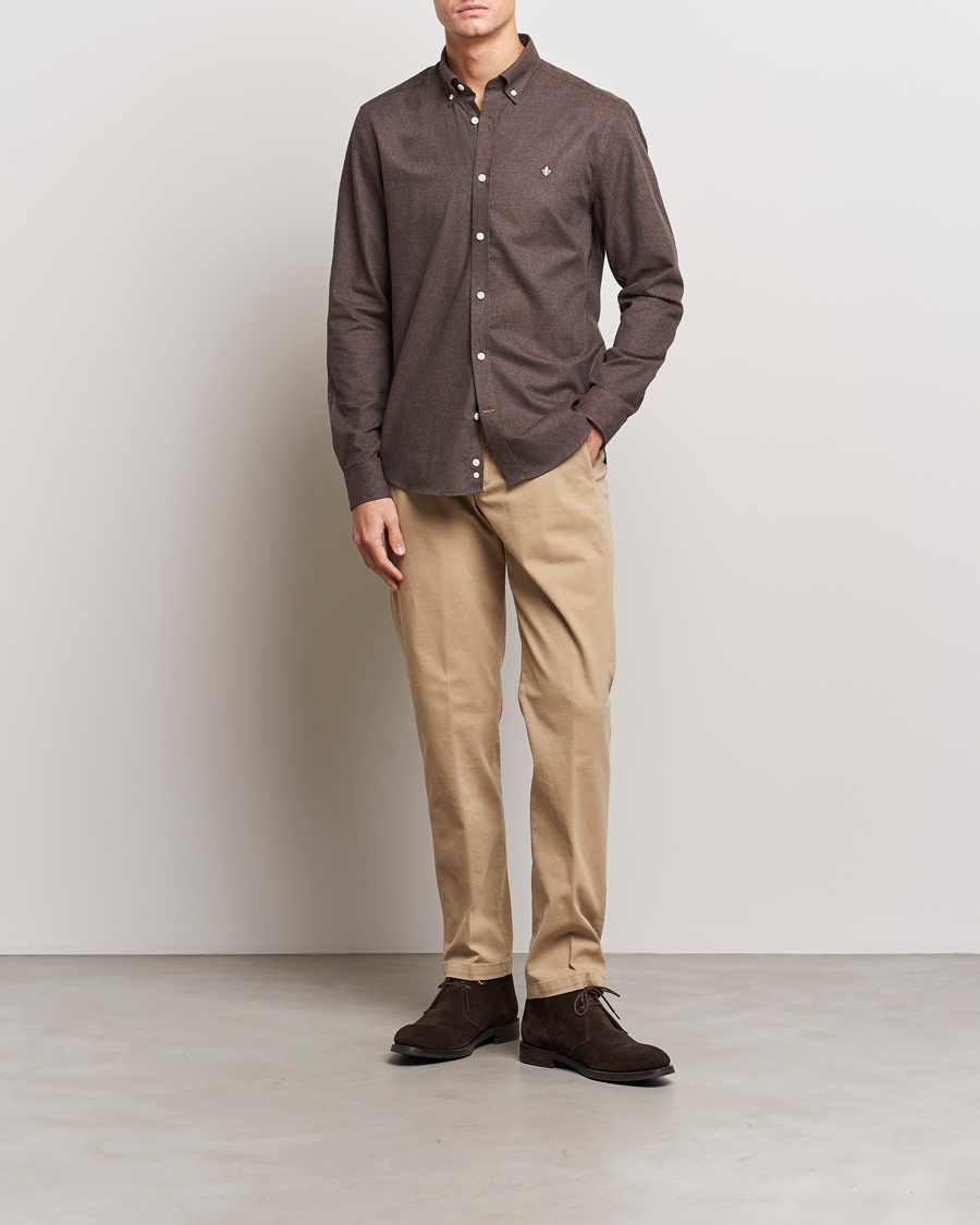 Heren | Overhemden | Morris | Watts Flanell Shirt Brown