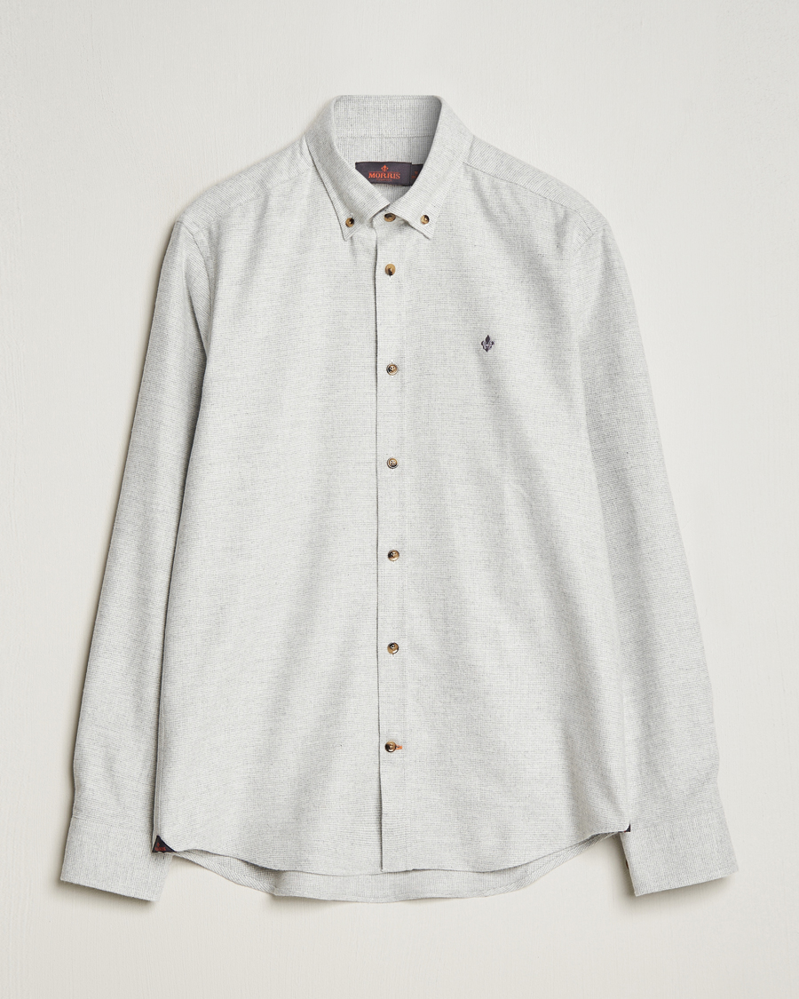 Heren | Overhemden | Morris | Flanell Check Shirt Grey