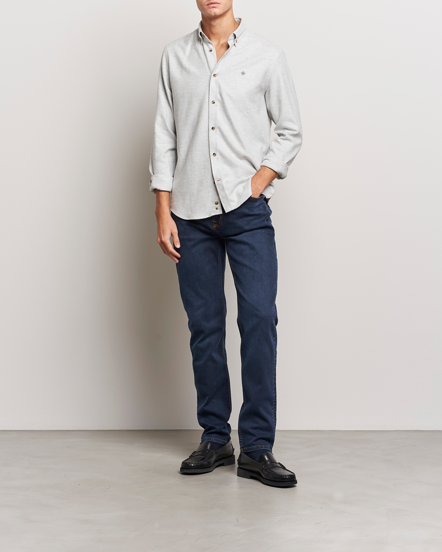 Heren | Overhemden | Morris | Flanell Check Shirt Grey