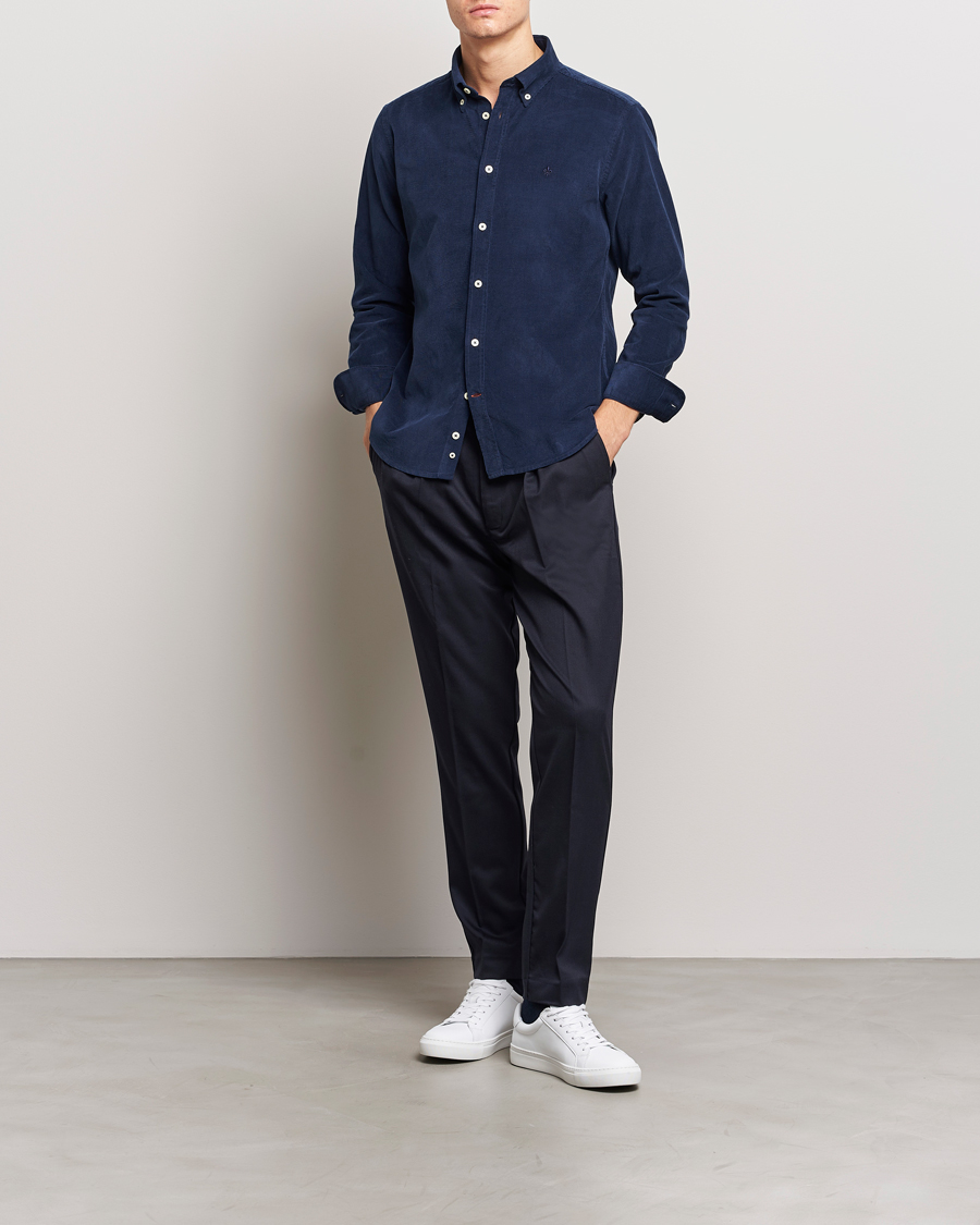 Heren | Overhemden | Morris | Douglas Corduroy Shirt Blue