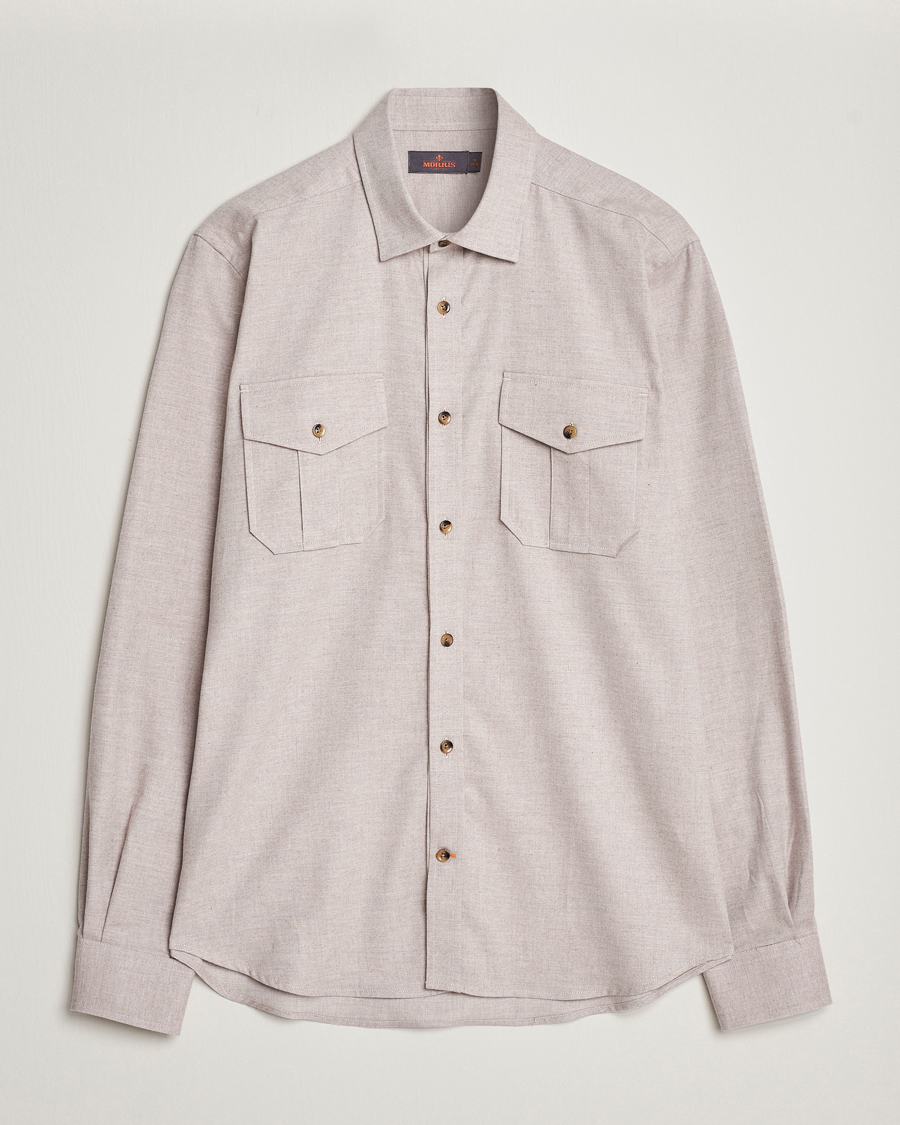 Heren | Overhemden | Morris | Weights Flanell Shirt Khaki