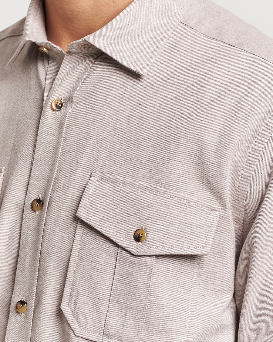 Heren | Overhemden | Morris | Weights Flanell Shirt Khaki