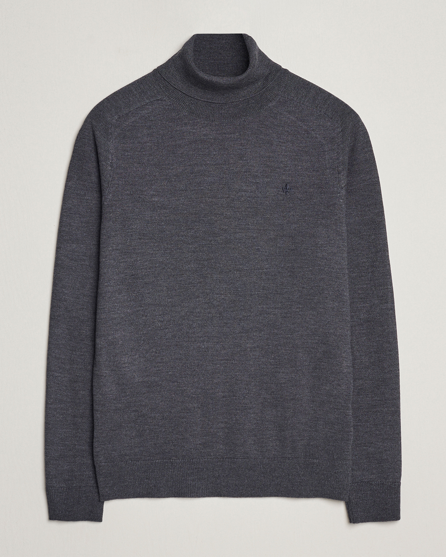 Heren | Truien | Morris | Merino Rollneck Grey Melange