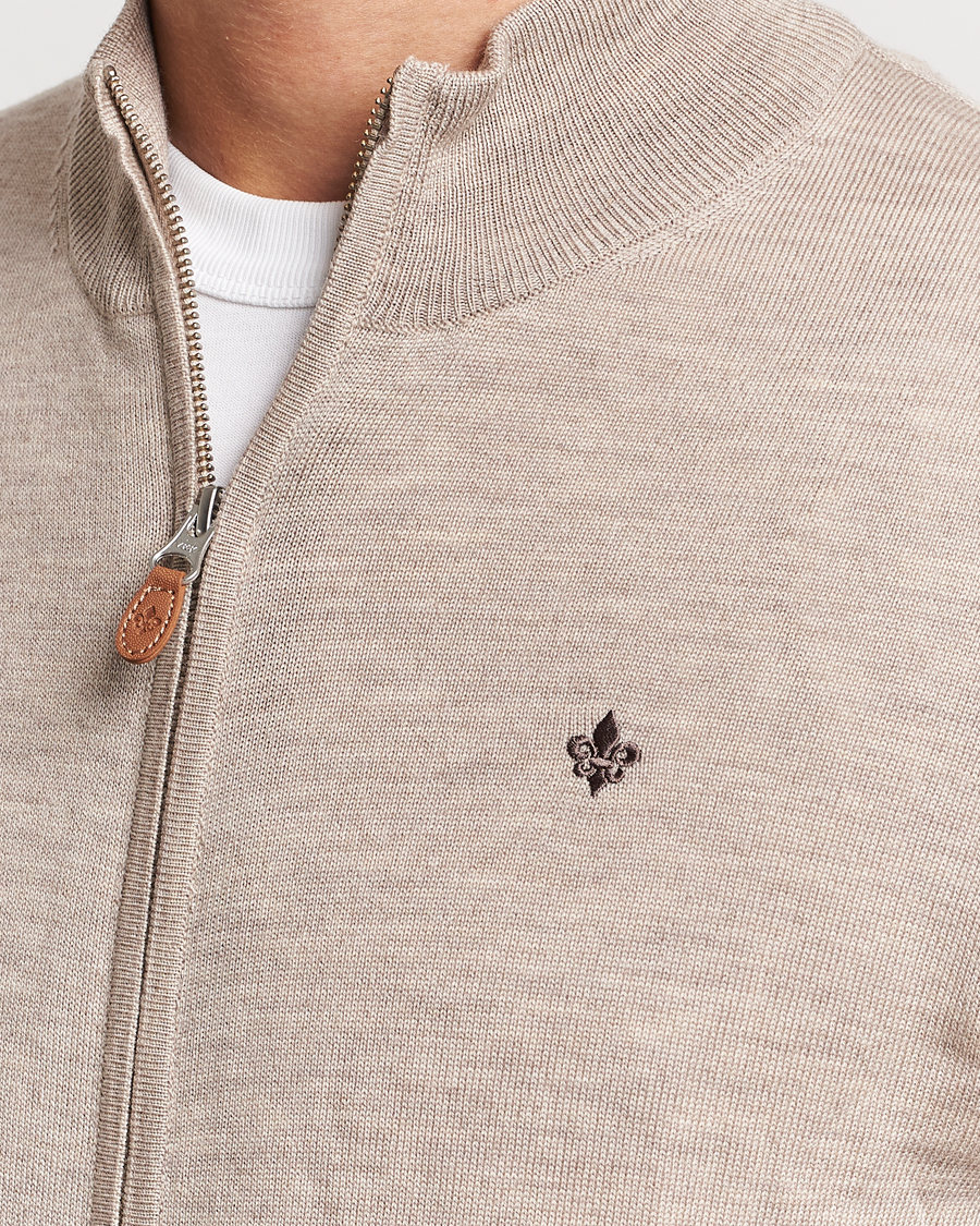 Heren | Truien | Morris | Merino Zip Cardigan Khaki