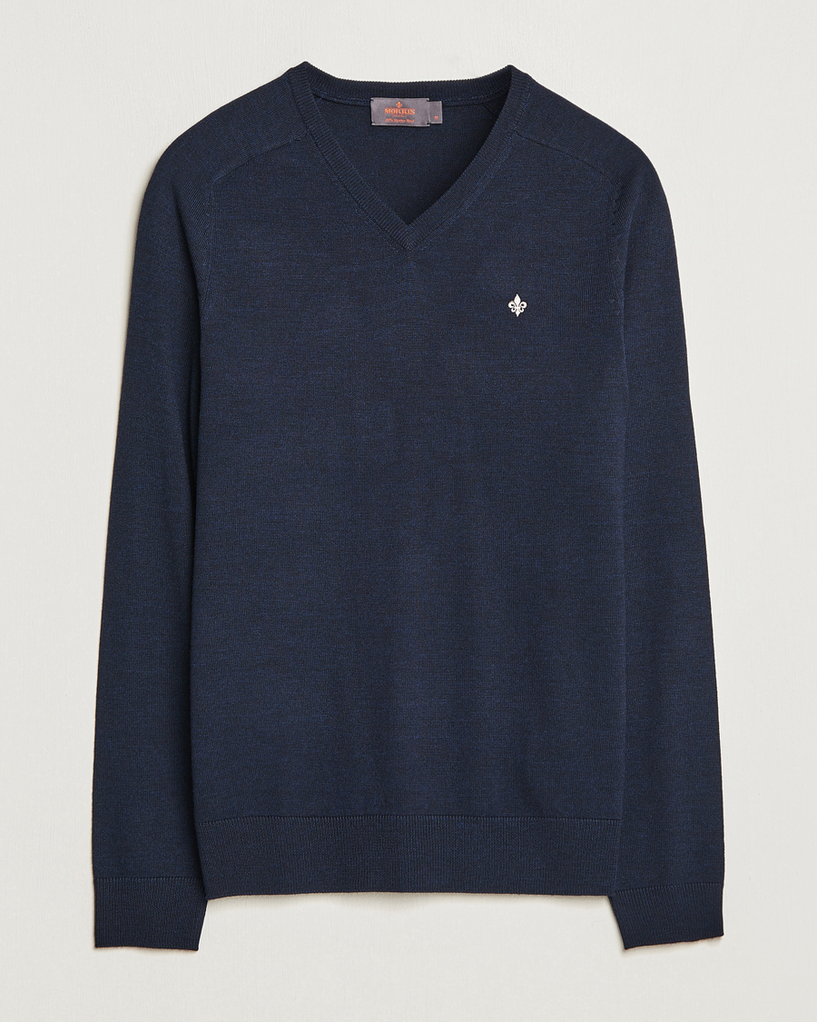 Heren | Truien | Morris | Merino V-neck Navy