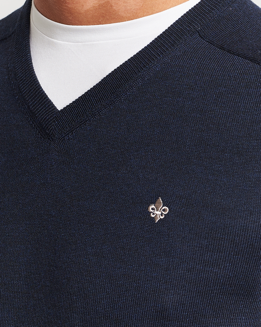 Heren | Truien | Morris | Merino V-neck Navy