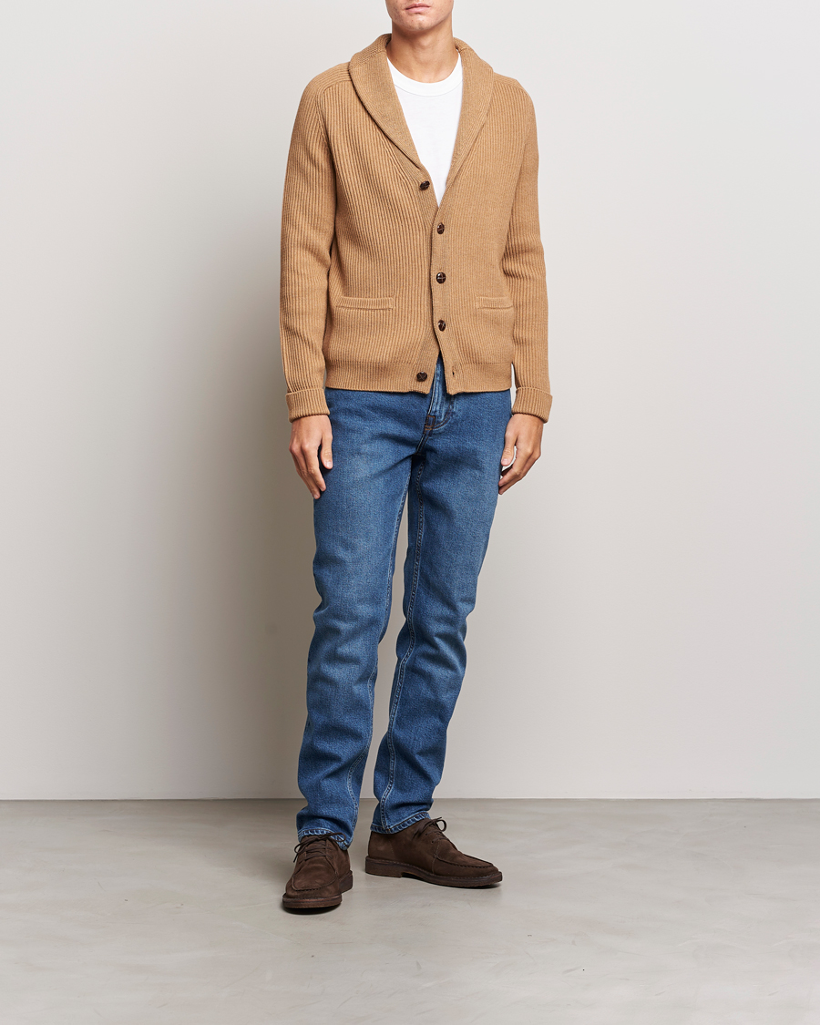 Heren | Truien | Morris | Brayden Shawl Cardigan Camel