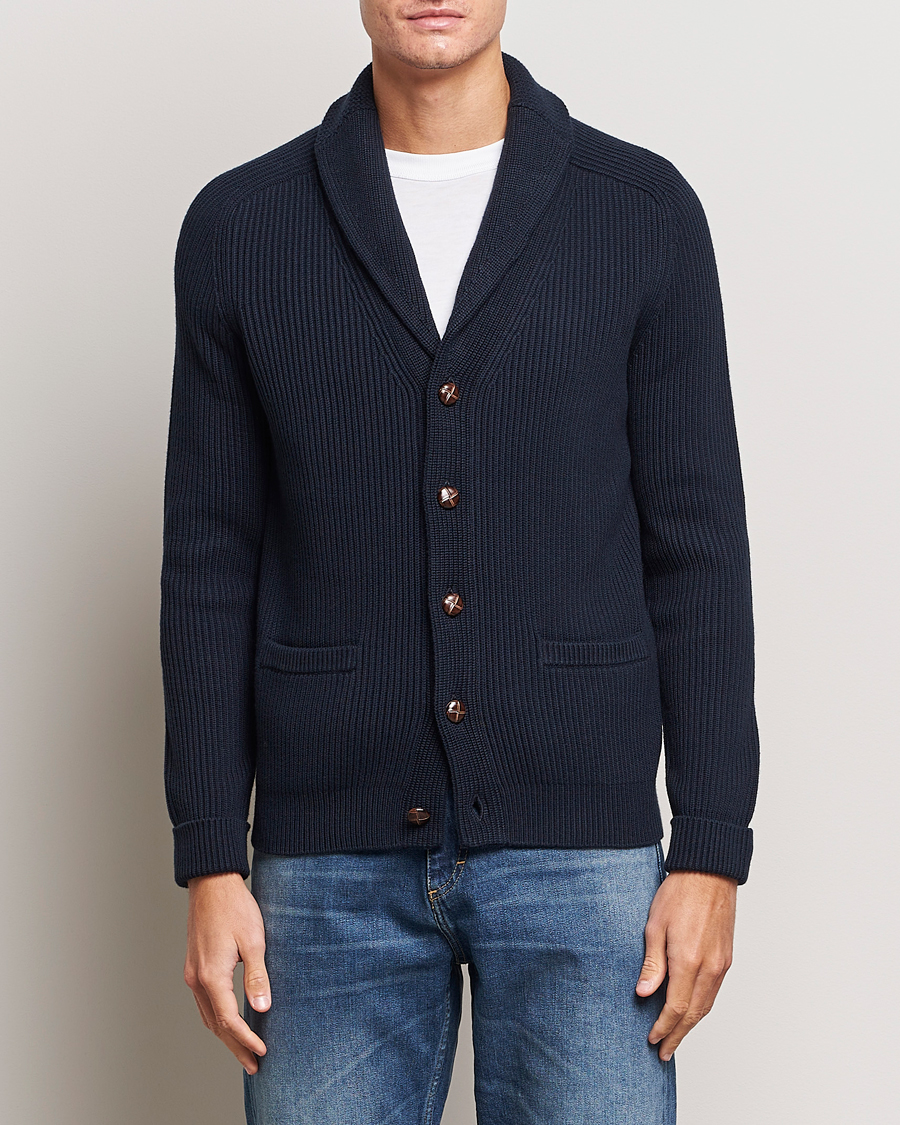 Heren | Preppy Authentic | Morris | Brayden Shawl Cardigan Navy