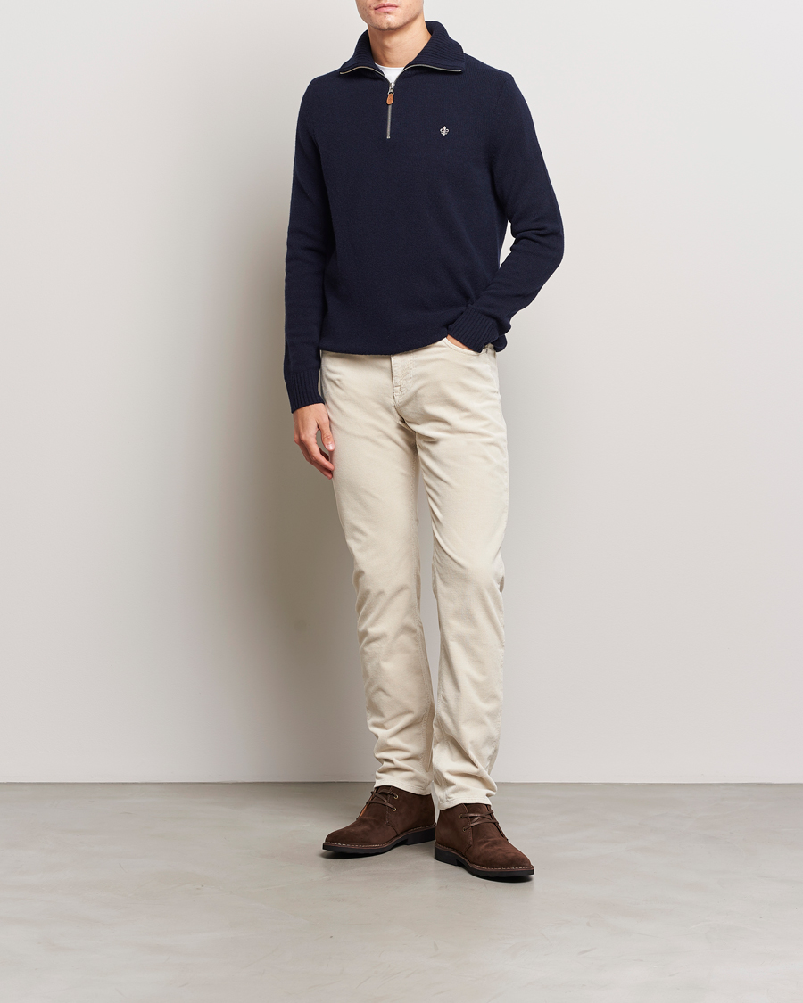 Heren | Truien | Morris | Newton Half Zip Navy