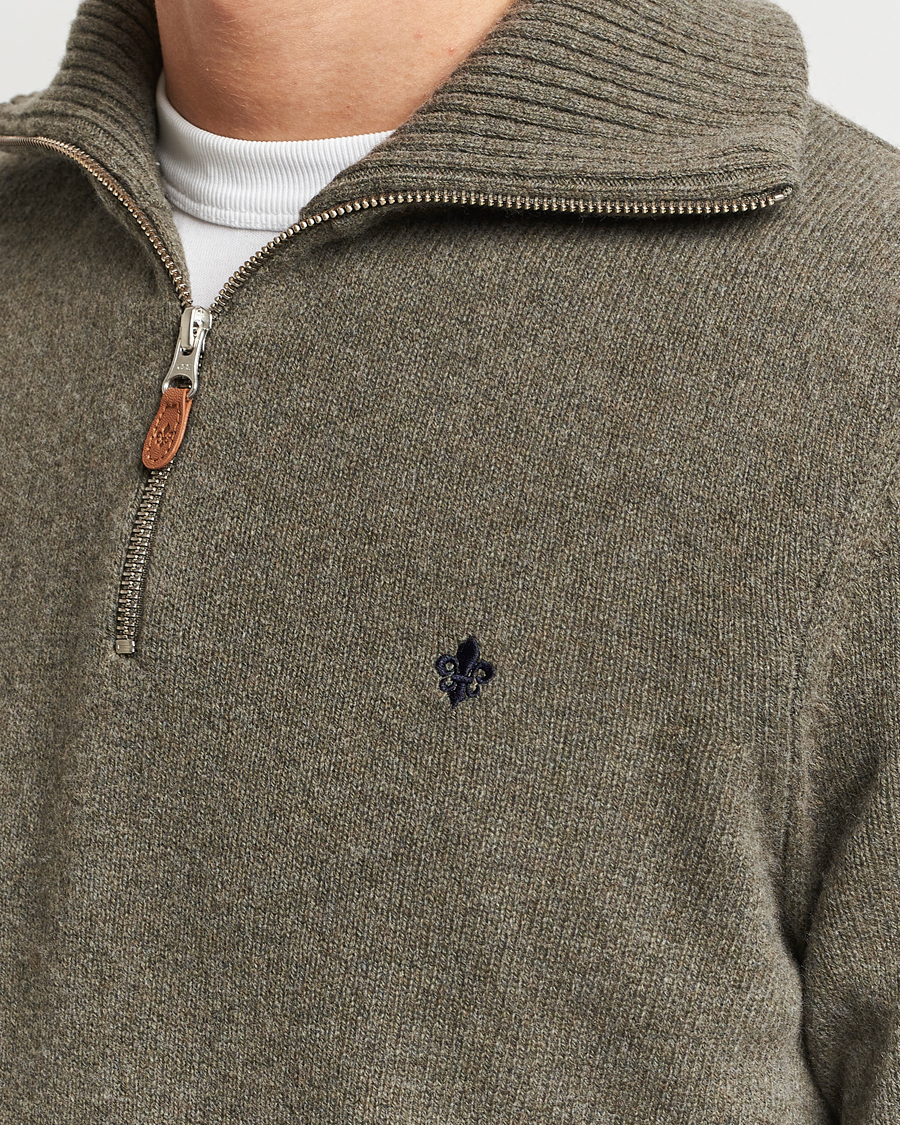 Heren | Truien | Morris | Newton Half Zip Olive