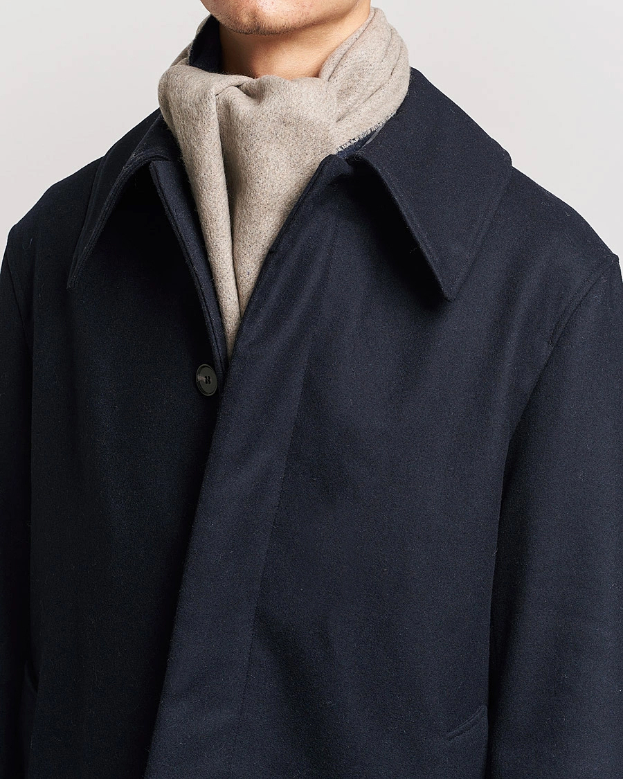 Heren |  | Morris | Double Face Wool Scarf Navy