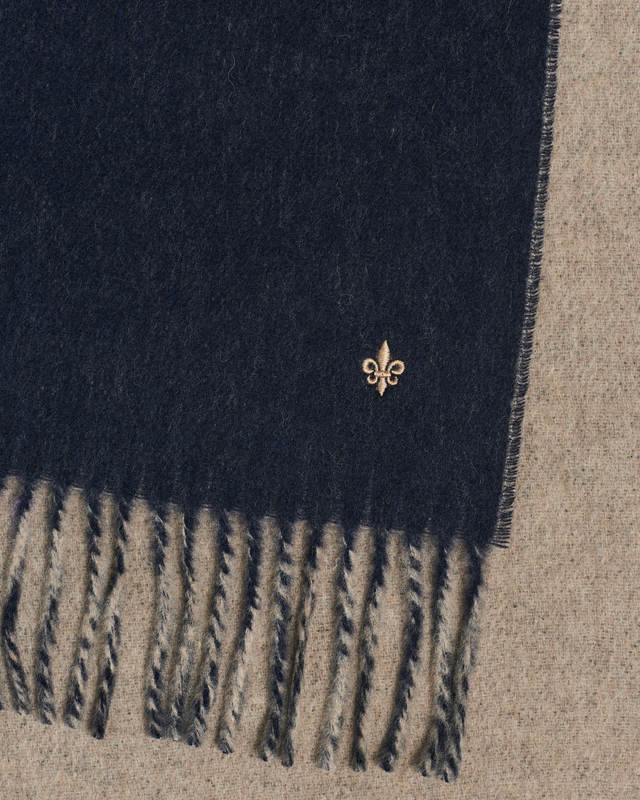 Heren | Morris Double Face Wool Scarf Navy | Morris | Double Face Wool Scarf Navy