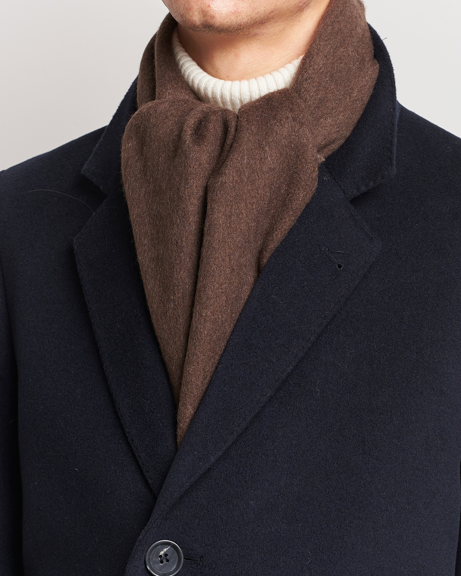 Heren |  | Morris | Double Face Wool Scarf Brown