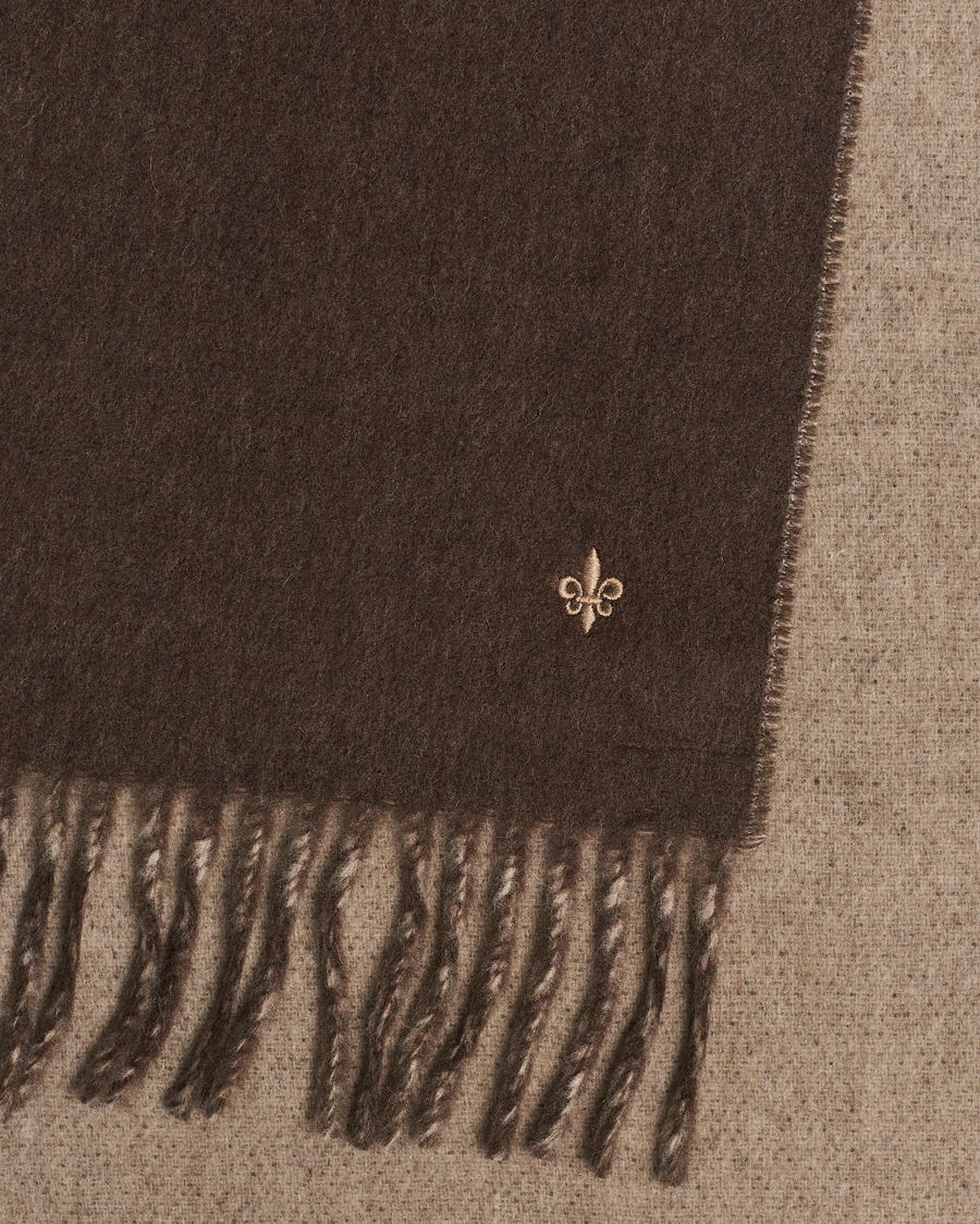 Heren | Morris Double Face Wool Scarf Brown | Morris | Double Face Wool Scarf Brown