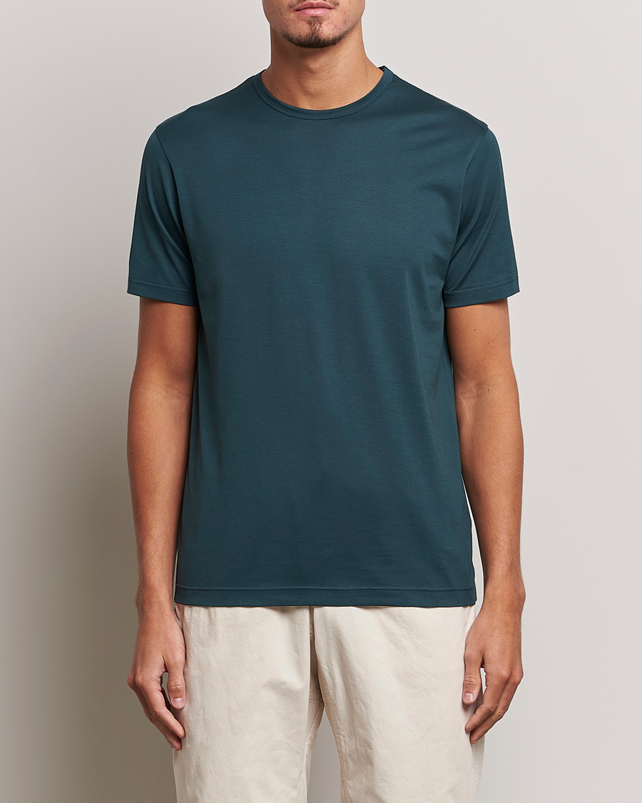 Heren |  | Sunspel | Crew Neck Cotton Tee Peacock