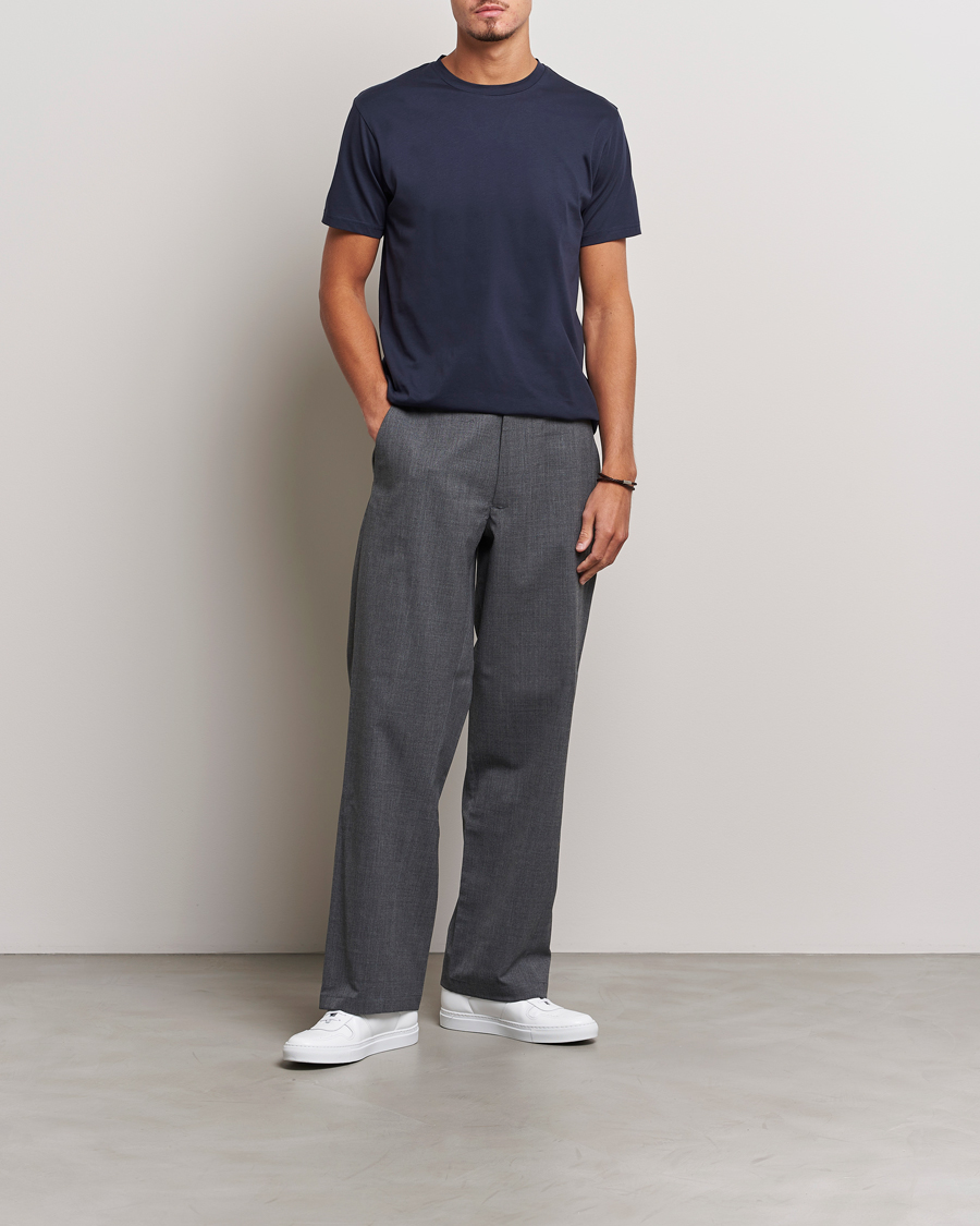 Heren | T-shirts | Sunspel | Riviera Midweight T-Shirt Navy