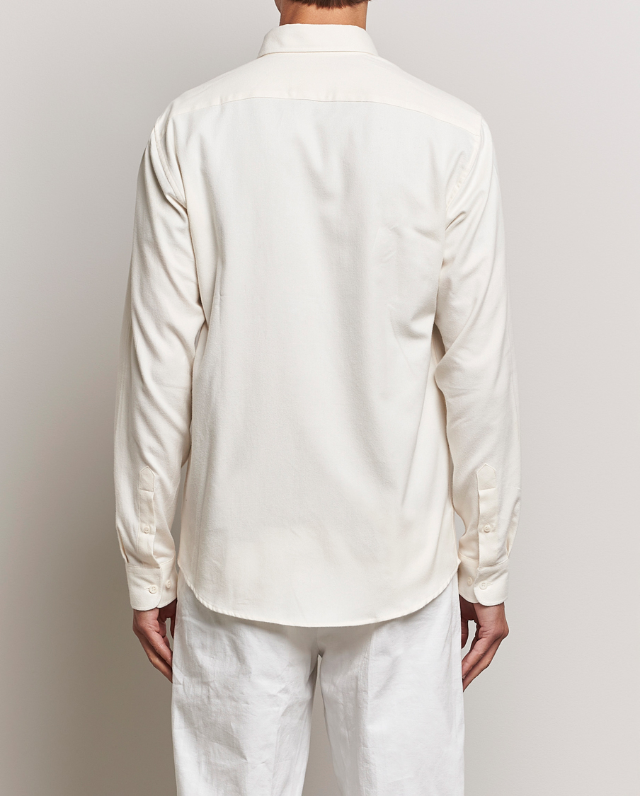 Heren | Overhemden | Sunspel | Brushed Cotton Flannel Shirt Ecru