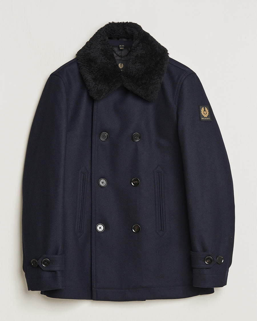 Heren | Jassen | Belstaff | Ashridge Sherling Wool Peacoat Dark Ink