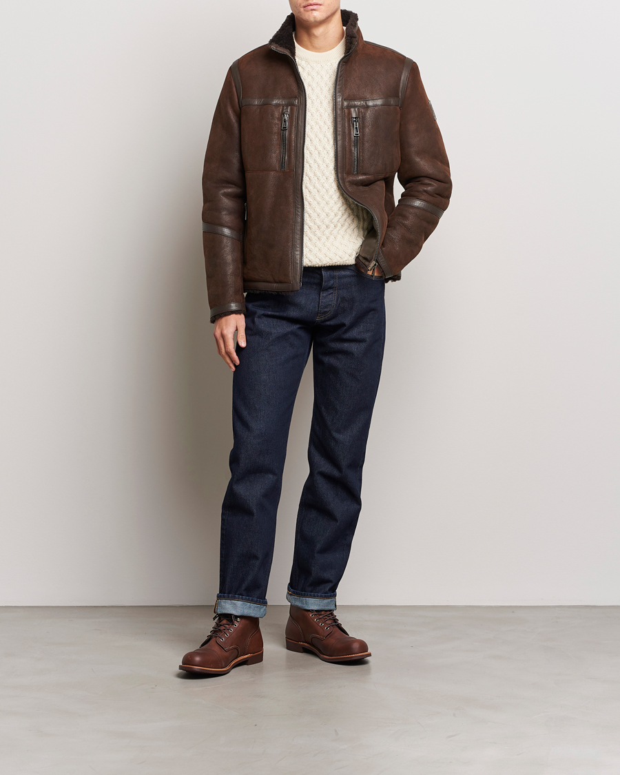 Heren | Jassen | Belstaff | Tundra Sherling Leather Jacket Earth Brown