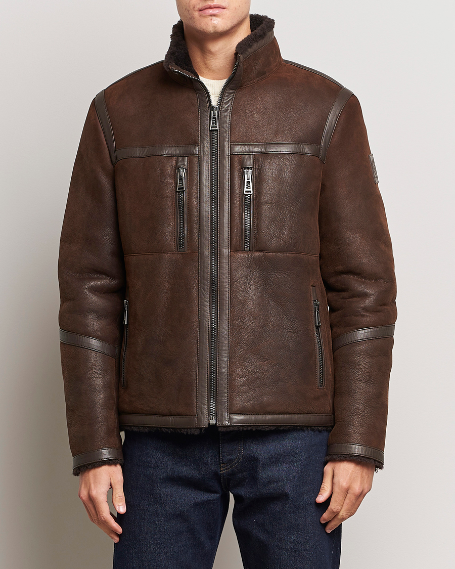 Heren | Belstaff | Belstaff | Tundra Sherling Leather Jacket Earth Brown