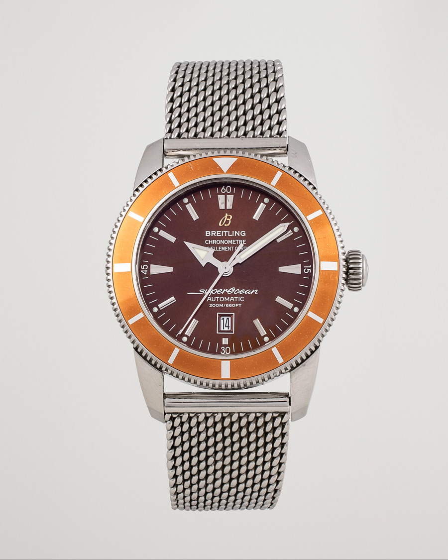 Heren | Breitling Pre-Owned Superocean Heritage 46 A17320 Steel Brown | Breitling Pre-Owned | Superocean Heritage 46 A17320 Steel Brown