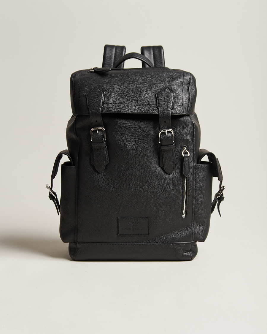 Heren | Polo Ralph Lauren Flap Leather Backpack Black | Polo Ralph Lauren | Flap Leather Backpack Black