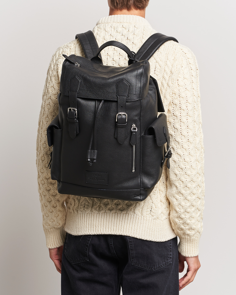 Heren |  | Polo Ralph Lauren | Flap Leather Backpack Black