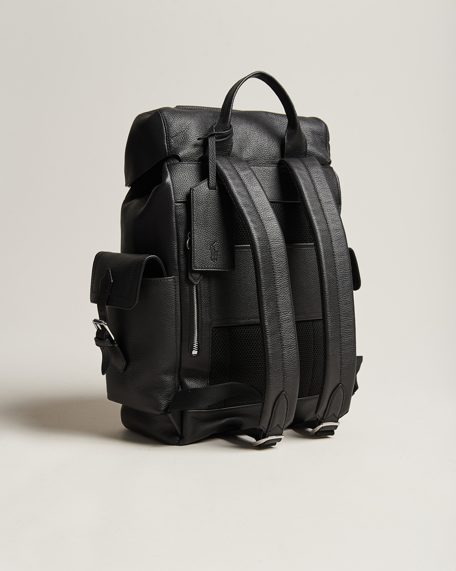 Heren | Polo Ralph Lauren Flap Leather Backpack Black | Polo Ralph Lauren | Flap Leather Backpack Black