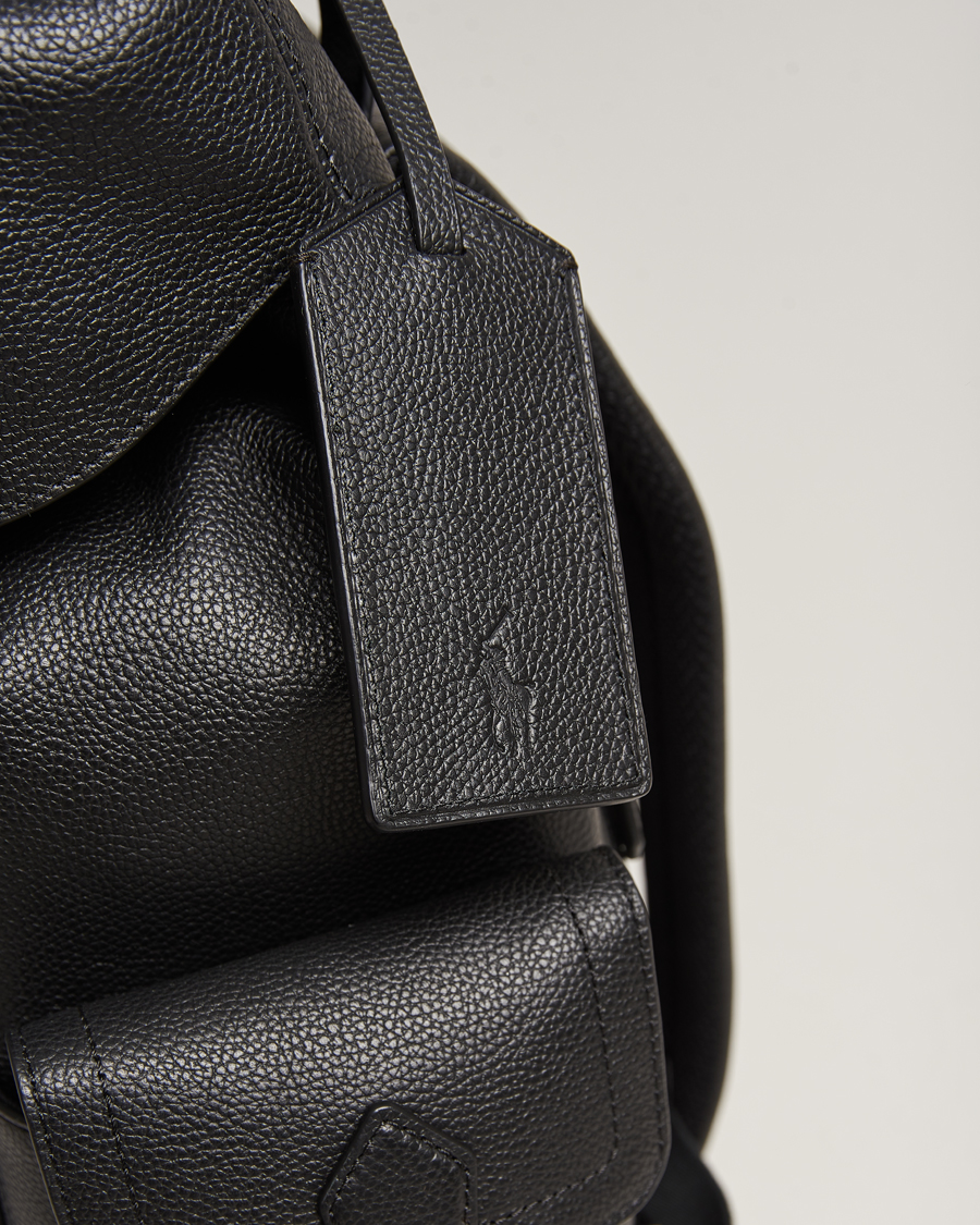 Heren | Polo Ralph Lauren Flap Leather Backpack Black | Polo Ralph Lauren | Flap Leather Backpack Black