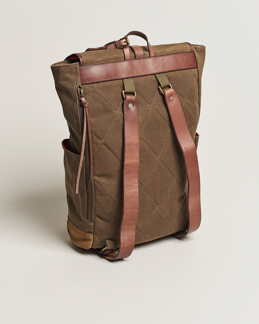Heren |  | Polo Ralph Lauren | Zip Top Oil Cloth Backpack Olive
