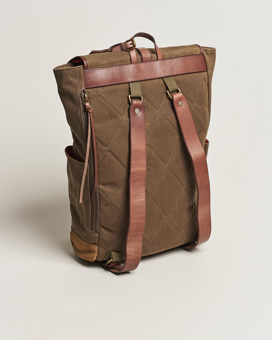 Heren | Polo Ralph Lauren Zip Top Oil Cloth Backpack Olive | Polo Ralph Lauren | Zip Top Oil Cloth Backpack Olive