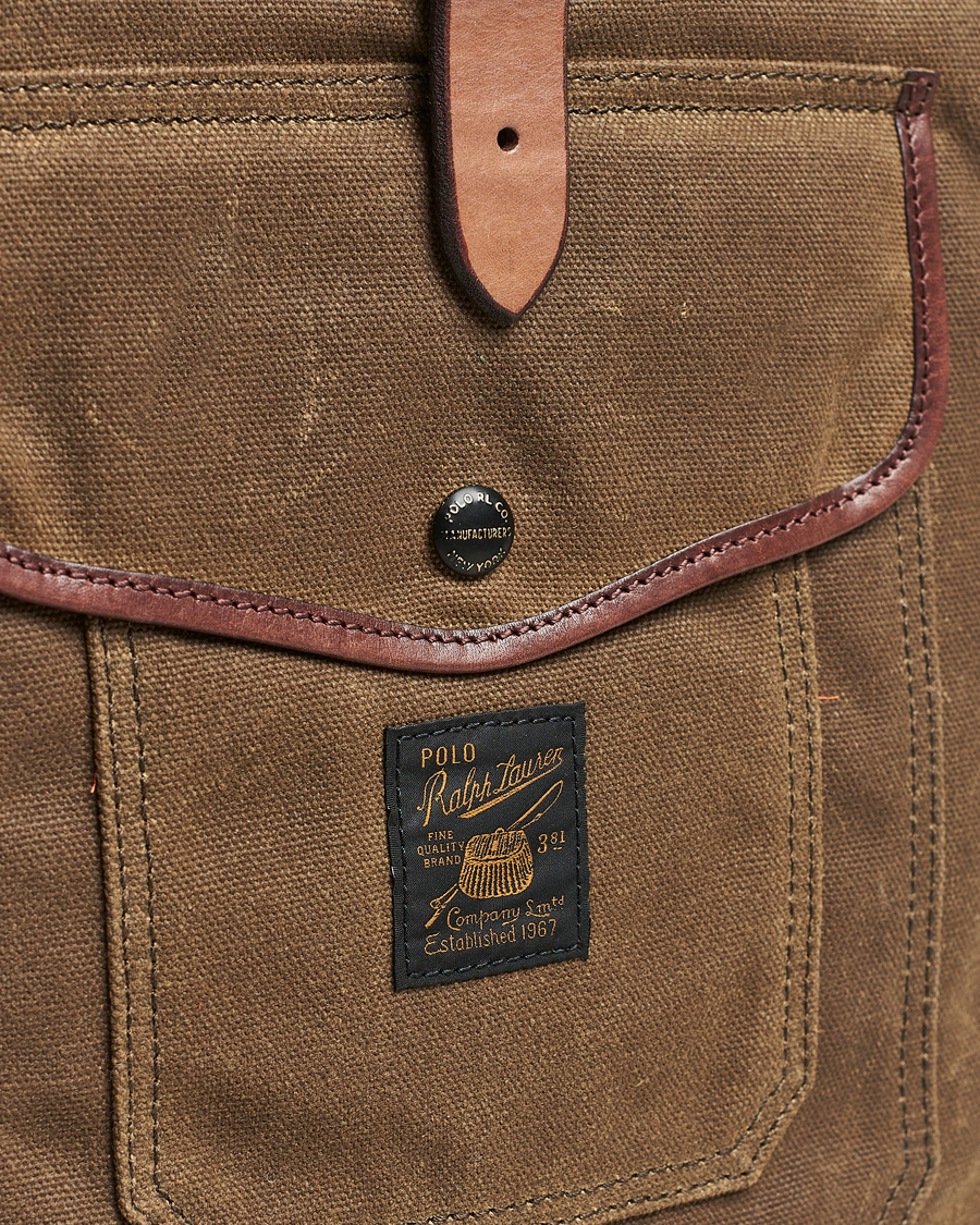 Heren | Polo Ralph Lauren Zip Top Oil Cloth Backpack Olive | Polo Ralph Lauren | Zip Top Oil Cloth Backpack Olive