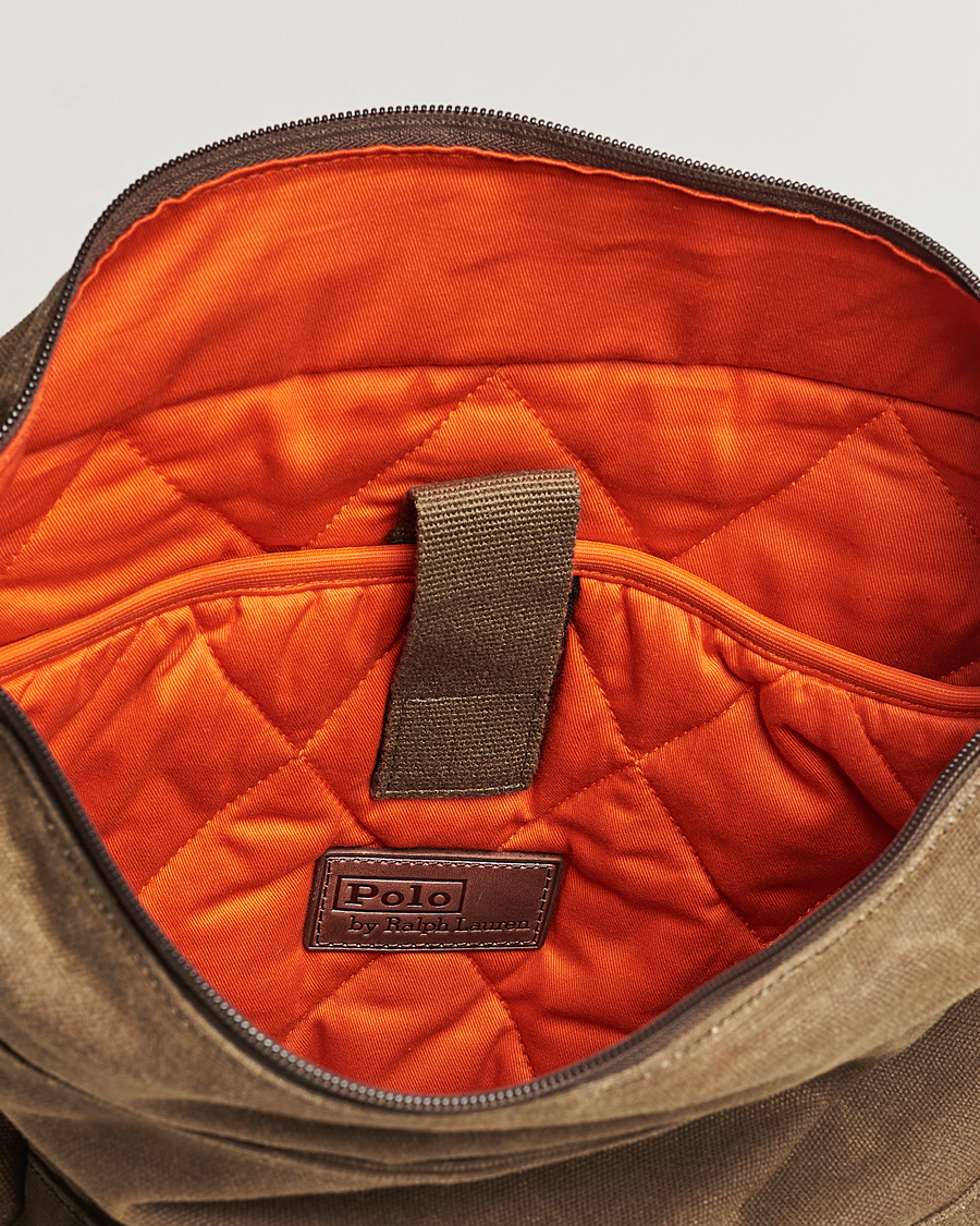 Heren | Polo Ralph Lauren Zip Top Oil Cloth Backpack Olive | Polo Ralph Lauren | Zip Top Oil Cloth Backpack Olive