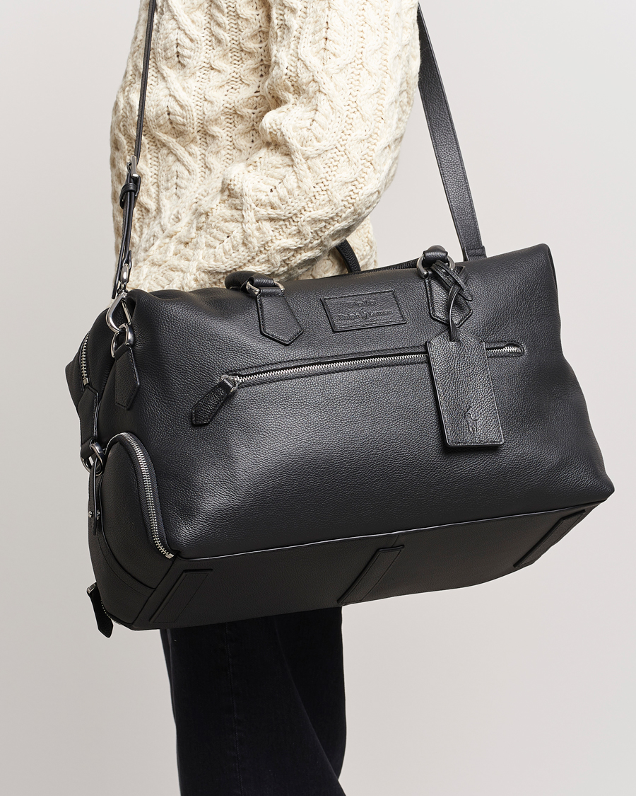 Men | Ralph Lauren Holiday Gifting | Polo Ralph Lauren | Pebbled Leather Dufflebag Black